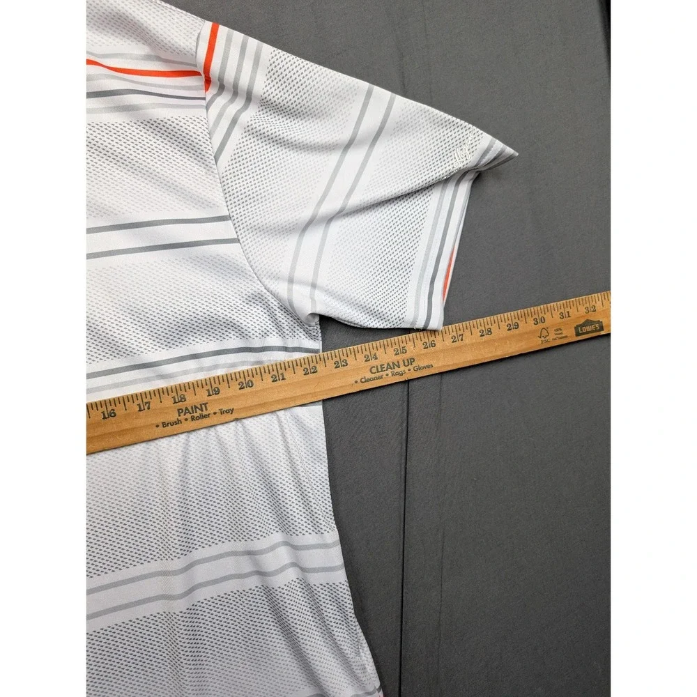 Ben Hogan Performance Polo Golf Shirt White With Stripes Men's Size Large
